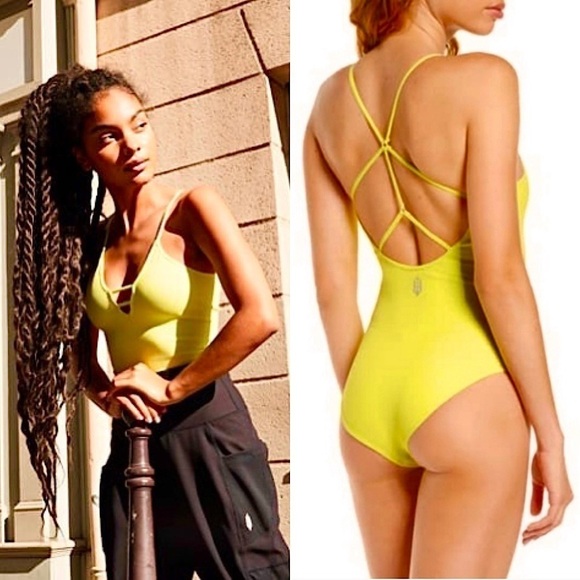 NWT FREE PEOPLE Bodysuit V-Neck‎ Strappy Sleeveless Low Back Dance Leotard XS/S - Picture 3 of 12